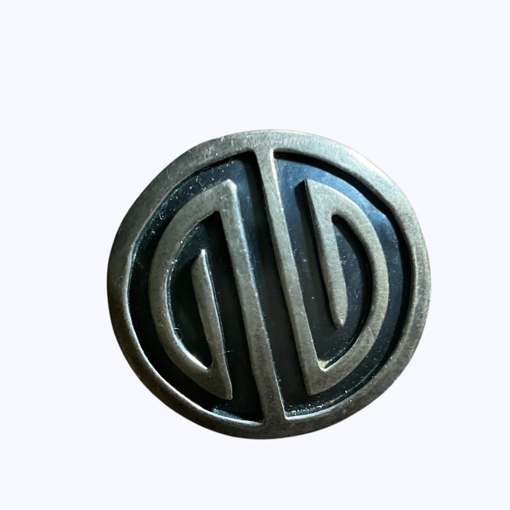 Vintage Modernist Sterling Silver Geometric Brooch Mid Century Design